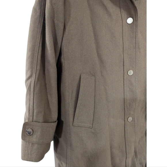 Jones New York Camel Tan Gold Logo Snap Button Wool Blend Coat - Picture 13 of 16